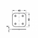 Hengsel 40x40mm brun plast