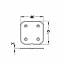 Hengsel 40x40mm vit plast