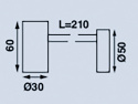 Veggspot/leselampe minitube D4 flexibel Svart USB