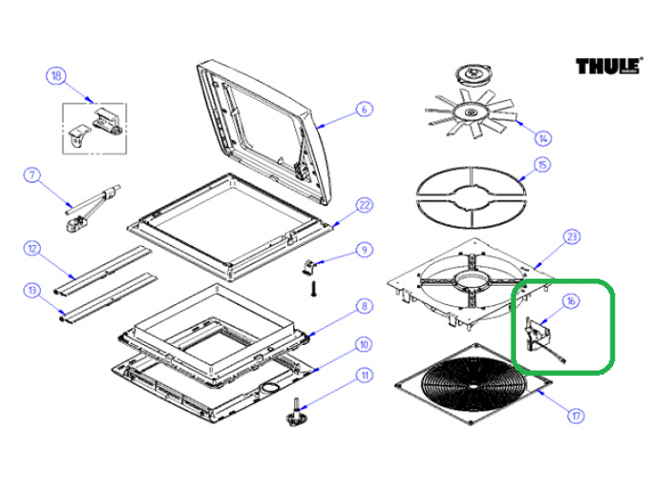 Thule Vent Kretskort V08 i gruppen Bobil & Caravan / Takluker / Tilbehør takluker hos Camping 4U (FB-1500601719)