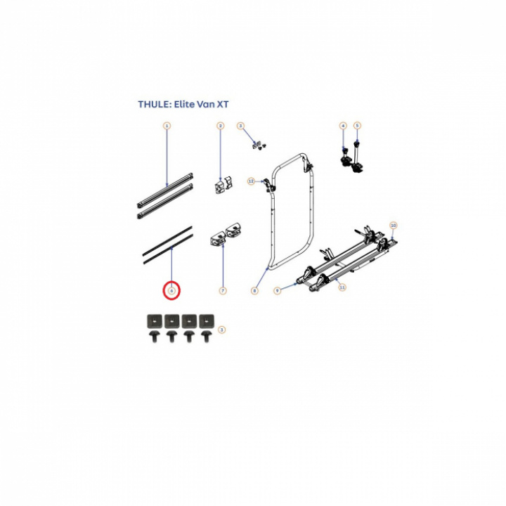 Täckrem Elite Van XT ribbad 750mm 2-pack i gruppen Chassis / Sykkelstativ / Reservdeler Thule Sykkelstativ / Thule Elite hos Camping 4U (FB-1500603153)