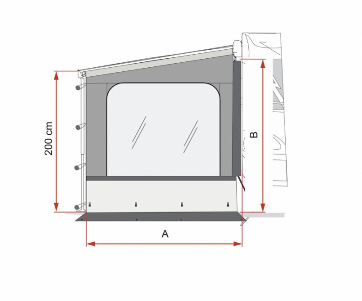 Sidevegg Fiamma F80 Ducato (225-280 cm) i gruppen Markiser & Fortelt / Markiser / Sidepanel, fronter & solbeskyttelse / Fiamma Solbeskyttelse og vegger hos Camping 4U (H02-146D)