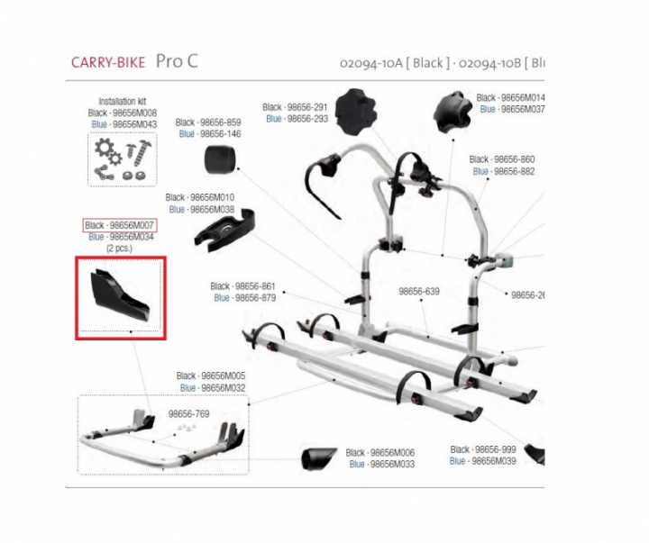 Endekappe for sykkelstativ Carrey Bike Pro Fiamma i gruppen Chassis / Sykkelstativ / Rerservdeler Fiamma sykkelstativ / Carry Bike Pro C hos Camping 4U (HC98656M007)