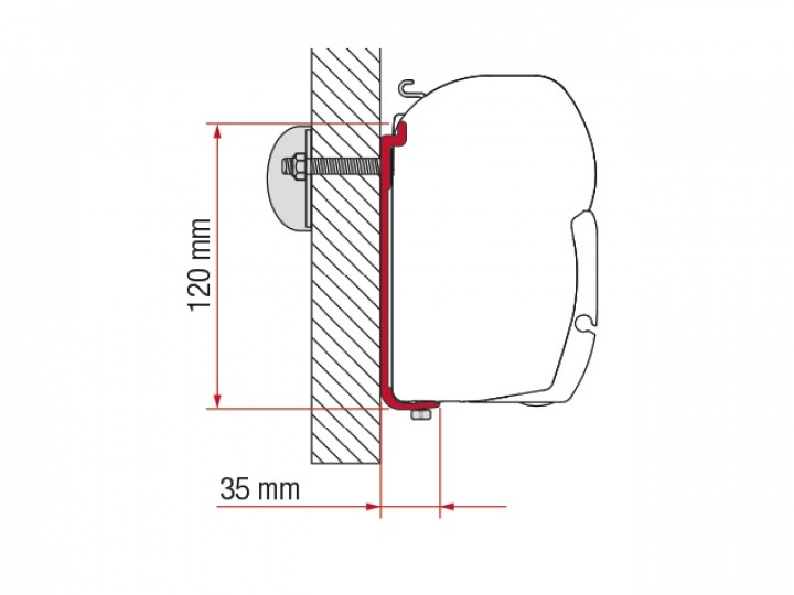 Markisadapter Fiamma F45 AS400 (4,5-5,5m) i gruppen Markise & Telt / Markiser / Sidevegger, fronter & tilbehør / Fiamma Tilbehør hos Camping 4U (HF98655-390)