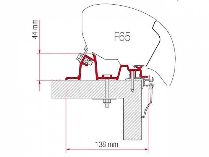 Fiamma Adapter Hobby 2009- F65/F80 i gruppen Markise & Telt / Markiser / Markiseadaptere / Fiamma adaptere hos Camping 4U (HF98655-921)