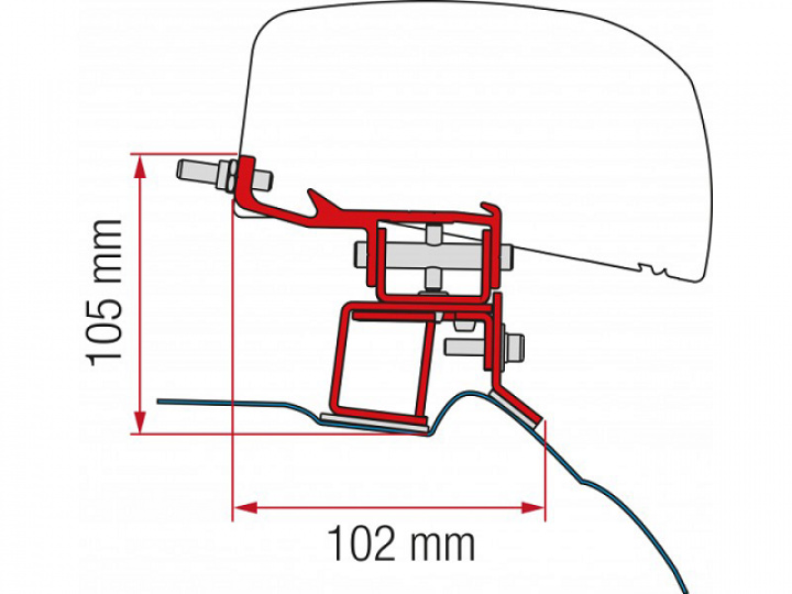 Markisadapter F40 VAN, kit Mercedes V Class 2014- i gruppen Markise & Telt / Markiser / Markiseadaptere / Fiamma adaptere hos Camping 4U (HF98655Z078)