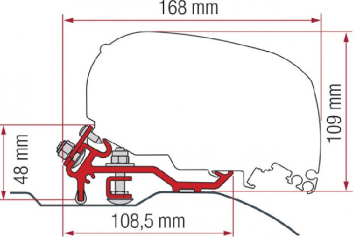 Adapterkit till Fiat, Citroen, Peugeot Lågprofil 2006- i gruppen Markise & Telt / Markiser / Markiseadaptere / Fiamma adaptere hos Camping 4U (HF98655Z103)