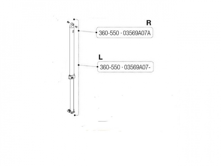 Støttebein Høyre Caravanstore XL 360-550 i gruppen Markise & Telt / Markiser / Reservedeler markiser / Reservedeler Fiamma / Caravanstore XL 280-550 hos Camping 4U (HR03569A07A)