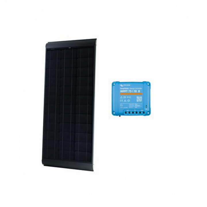 Solpanel NDS 115W Blacksolar inkl. Victron 75/10 regulator i gruppen Elektronikk / Solcellepanel hos Camping 4U (NDS-KPB115WVP)