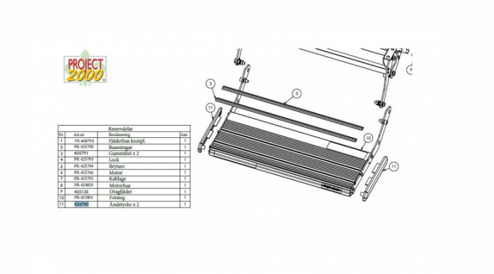 Sidestykke høy + v, Project 2000 i gruppen Chassis / Stigtrinn hos Camping 4U (PR-2023005874)