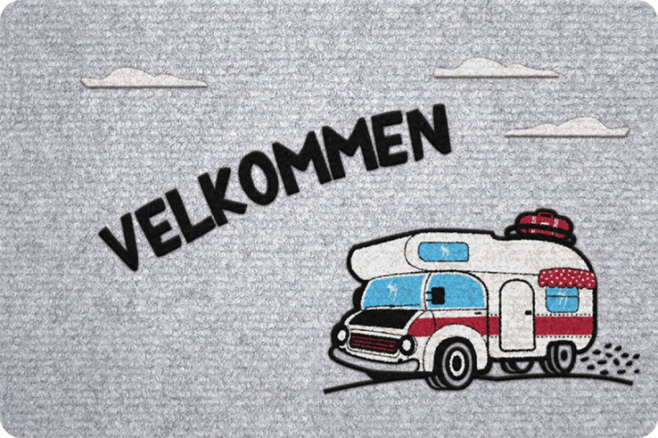Dørmatte Velkommen bobil grå 60x40 cm i gruppen Campingmøbler / Matter hos Camping 4U (T31-117N)