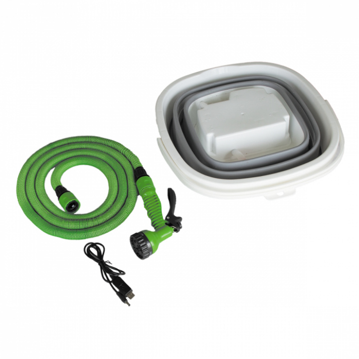Sammenleggbar bøtte med pumpe/slange i gruppen Chassis / Rengjøring & vedlikehold / Rengjøring hos Camping 4U (T95-40)