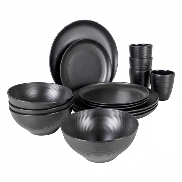 Servise 16 deler Orville svart i gruppen Kjøkkenutstyr / Husholdning / Serviser & tallerkener hos Camping 4U (T99-352A)