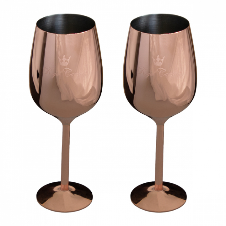 Rødvinsglass 2 stk kobberbelagt Royal Camping i gruppen Kjøkkenutstyr / Husholdning / Glass og karaffler hos Camping 4U (T99-398C)