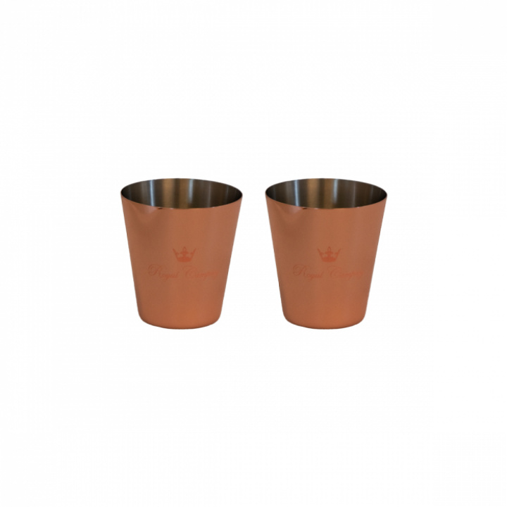 Shotglass 2 stk kobberbelagt Royal Camping i gruppen Kjøkkenutstyr / Husholdning / Glass og karaffler hos Camping 4U (T99-398E)